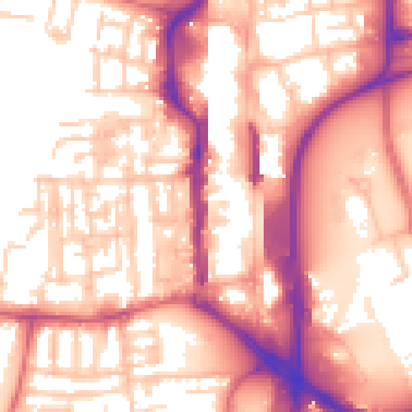 Daytime road noise heatmap for TS18 1EF