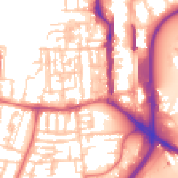 Daytime road noise heatmap for TS18 1EG