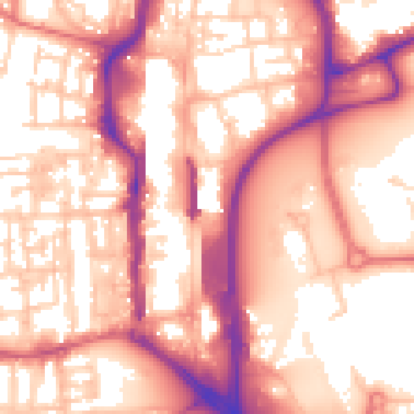 Daytime road noise heatmap for TS18 1EJ