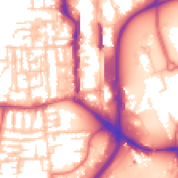 Daytime road noise heatmap for TS18 1ET