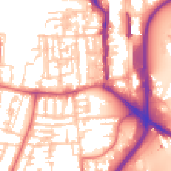 Daytime road noise heatmap for TS18 1EW