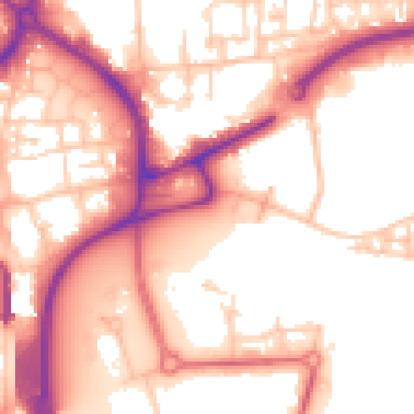 Daytime road noise heatmap for TS18 1FA