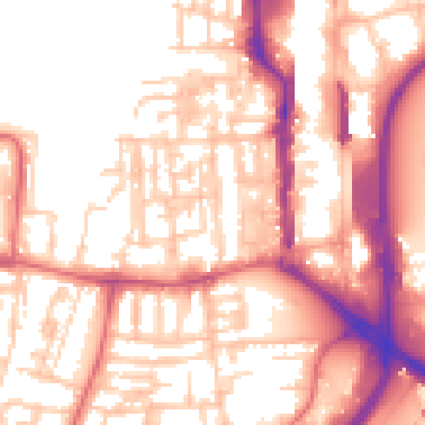 Daytime road noise heatmap for TS18 1HE