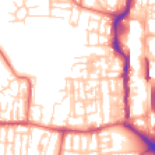 Daytime road noise heatmap for TS18 1HG