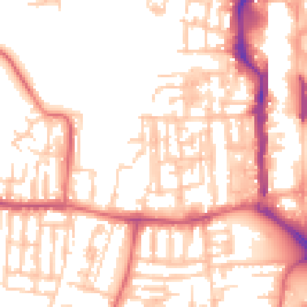 Daytime road noise heatmap for TS18 1HH