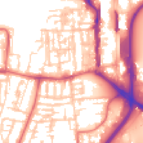 Daytime road noise heatmap for TS18 1JA