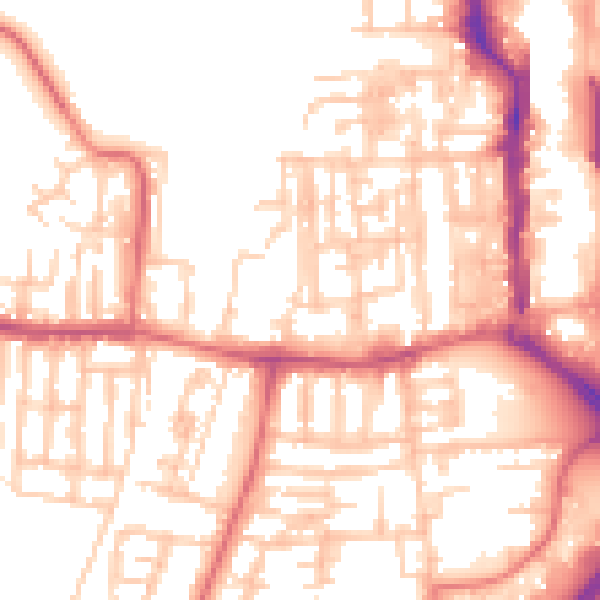 Daytime road noise heatmap for TS18 1JD