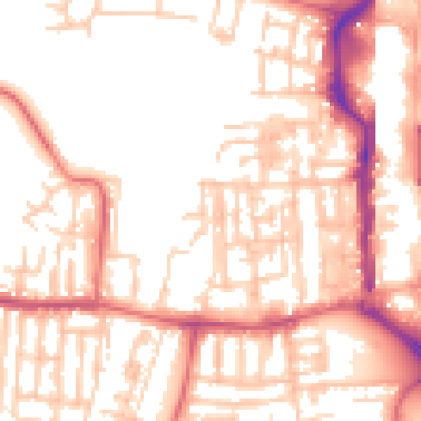 Daytime road noise heatmap for TS18 1JG