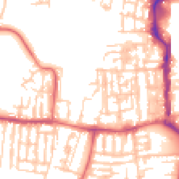 Daytime road noise heatmap for TS18 1JJ