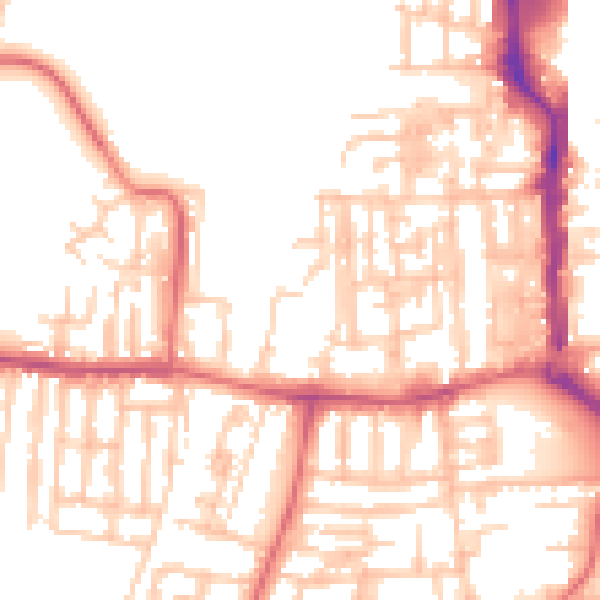 Daytime road noise heatmap for TS18 1JU