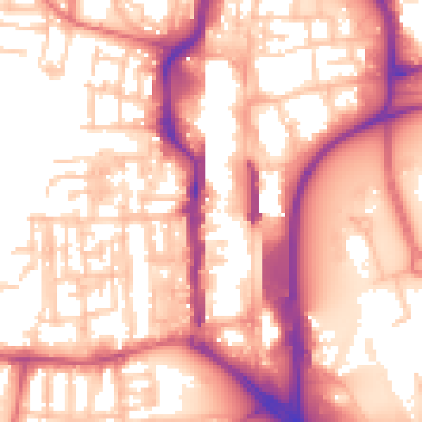 Daytime road noise heatmap for TS18 1LH