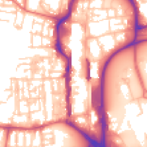Daytime road noise heatmap for TS18 1LN