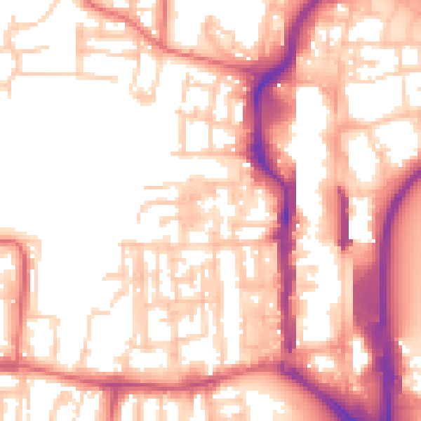 Daytime road noise heatmap for TS18 1NU