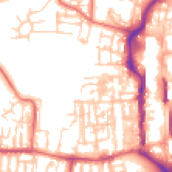 Daytime road noise heatmap for TS18 1PD