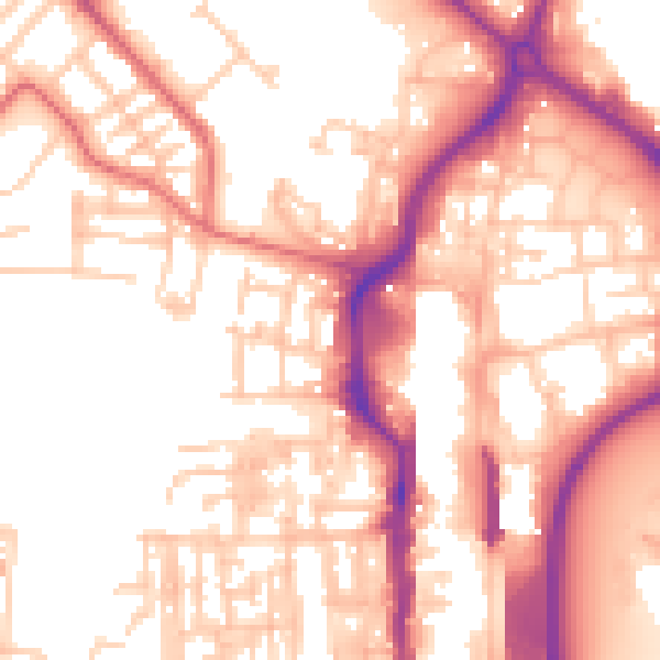 Daytime road noise heatmap for TS18 1PZ