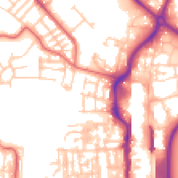 Daytime road noise heatmap for TS18 1QD