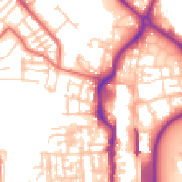 Daytime road noise heatmap for TS18 1QF