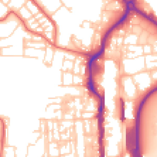 Daytime road noise heatmap for TS18 1QH
