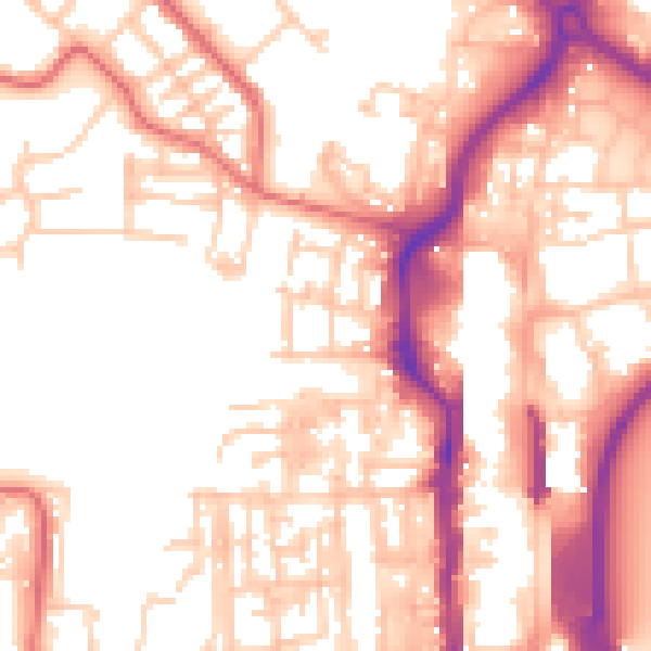 Daytime road noise heatmap for TS18 1RJ