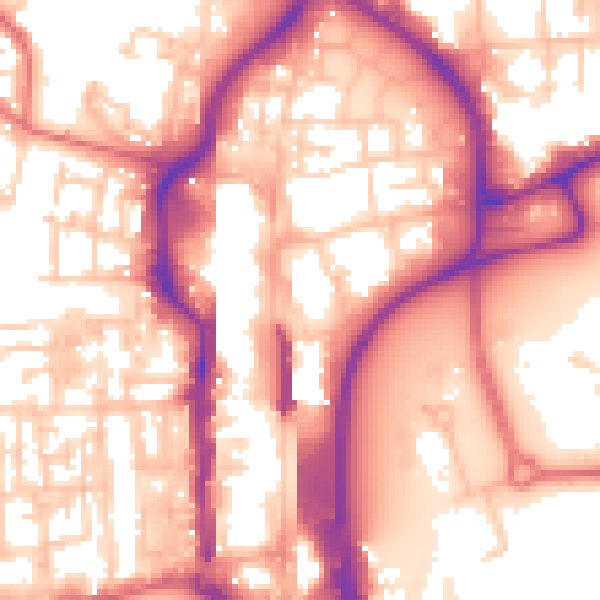 Daytime road noise heatmap for TS18 1SP