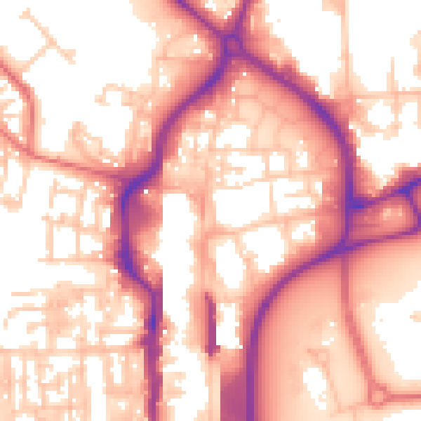 Daytime road noise heatmap for TS18 1UB