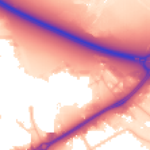 Daytime road noise heatmap for TS18 2AD