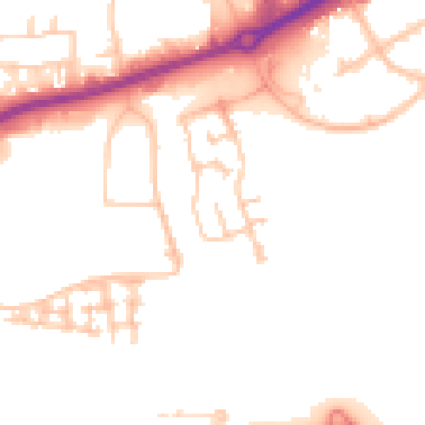 Daytime road noise heatmap for TS18 2FF