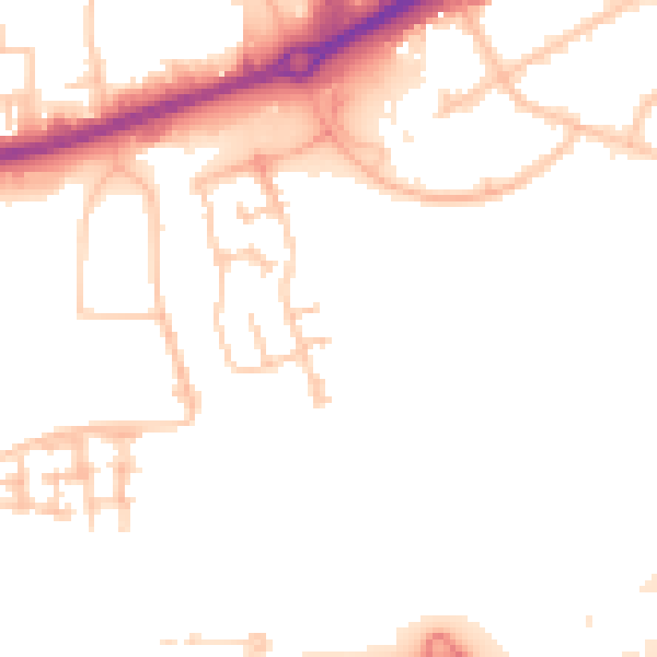 Daytime road noise heatmap for TS18 2FG
