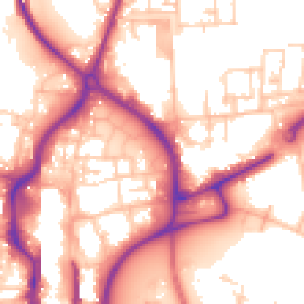 Daytime road noise heatmap for TS18 2FQ