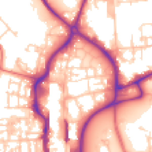 Daytime road noise heatmap for TS18 2FS