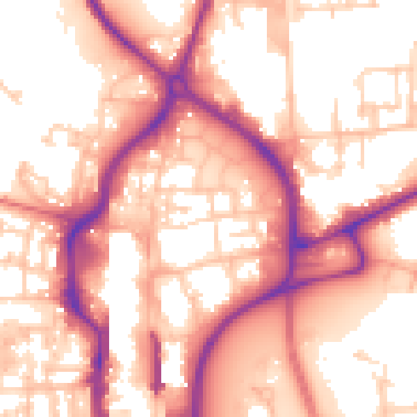 Daytime road noise heatmap for TS18 2FU
