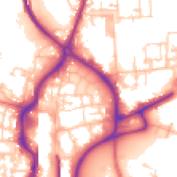 Daytime road noise heatmap for TS18 2FW