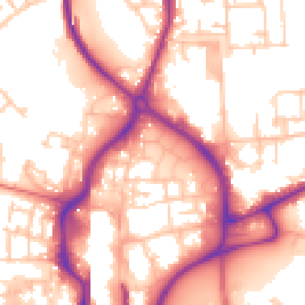 Daytime road noise heatmap for TS18 2GB