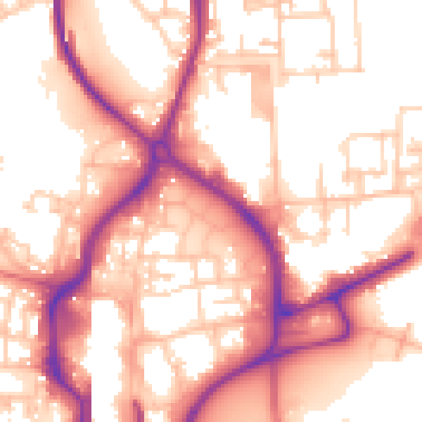 Daytime road noise heatmap for TS18 2GD