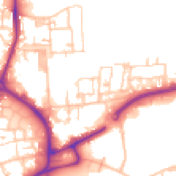 Daytime road noise heatmap for TS18 2HZ