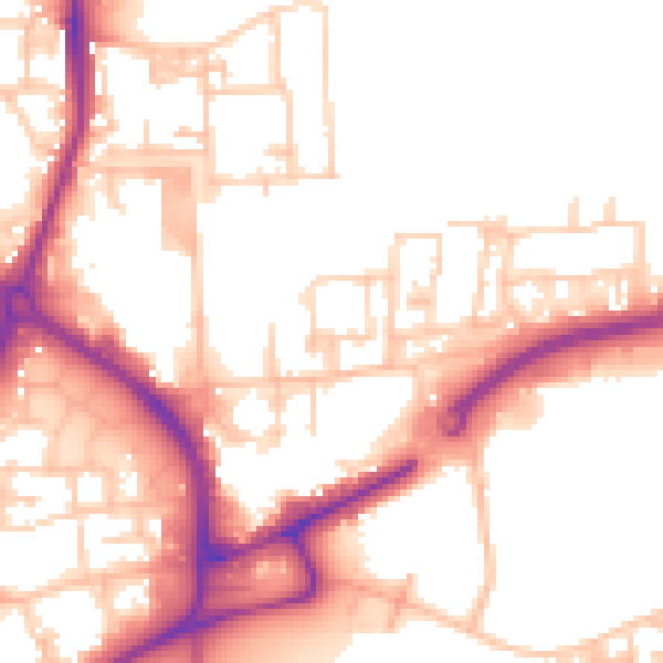 Daytime road noise heatmap for TS18 2JA