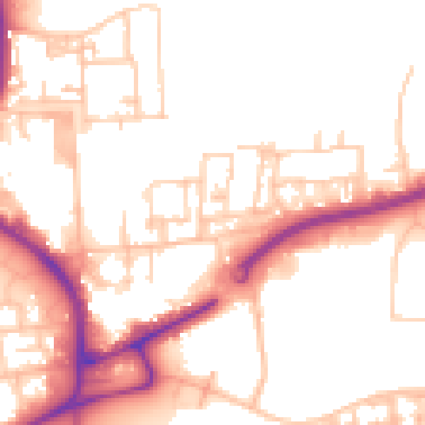 Daytime road noise heatmap for TS18 2JD