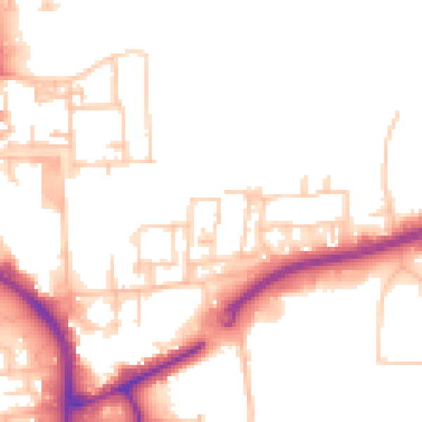 Daytime road noise heatmap for TS18 2JG