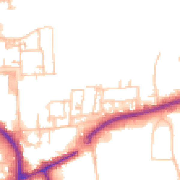 Daytime road noise heatmap for TS18 2JH