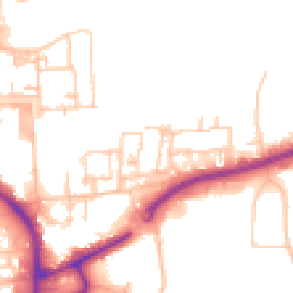 Daytime road noise heatmap for TS18 2JL