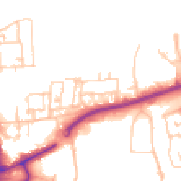Daytime road noise heatmap for TS18 2LD
