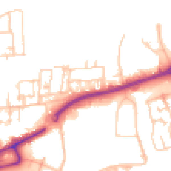 Daytime road noise heatmap for TS18 2LL