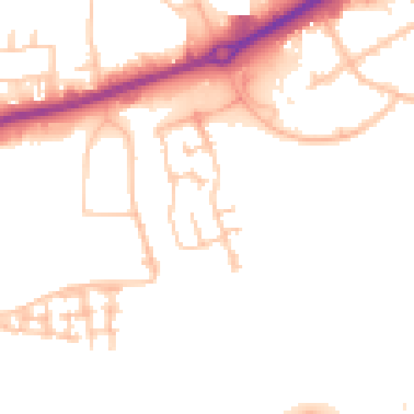 Daytime road noise heatmap for TS18 2QE