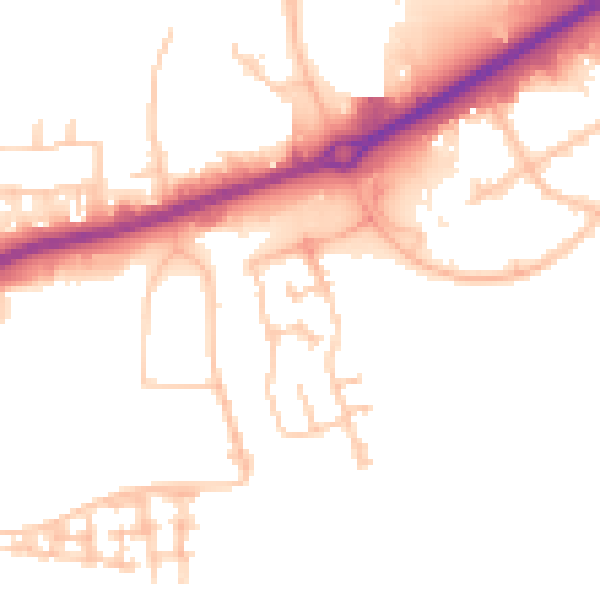 Daytime road noise heatmap for TS18 2QH