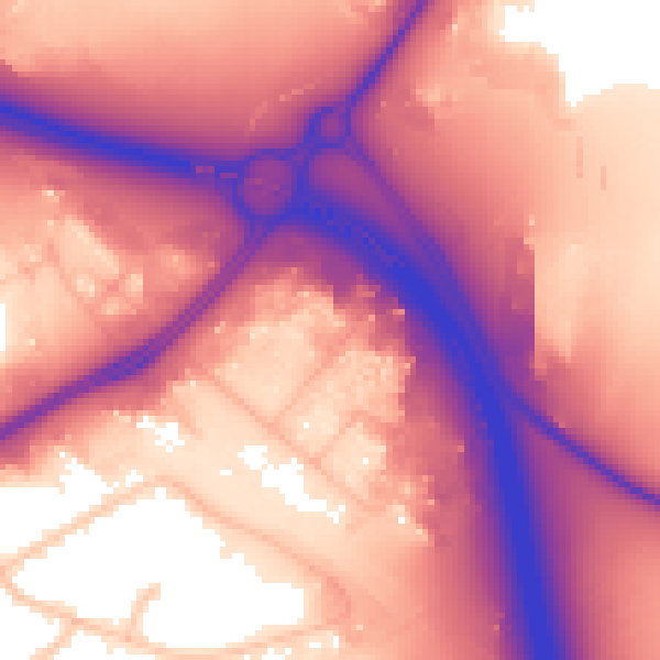 Daytime road noise heatmap for TS18 2RJ