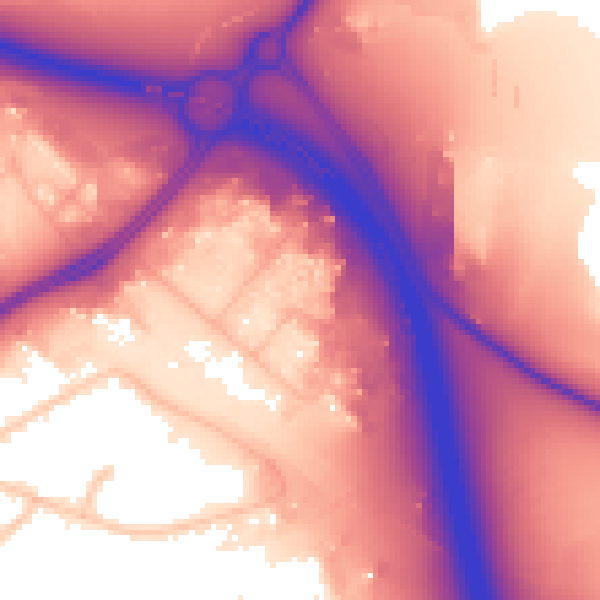Daytime road noise heatmap for TS18 2RN