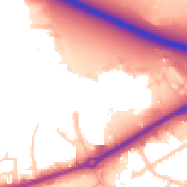 Daytime road noise heatmap for TS18 2SL
