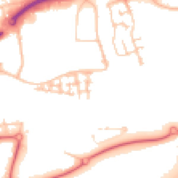Daytime road noise heatmap for TS18 2SR