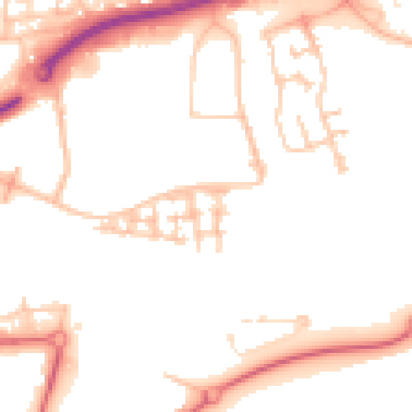 Daytime road noise heatmap for TS18 2SS