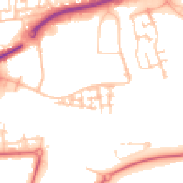 Daytime road noise heatmap for TS18 2SX